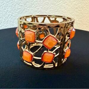 Coral Reef Stretch Cuff Bracelet Textured Statement One Size